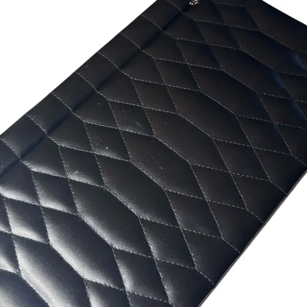NWT WOLF Caroline Large Quilted Leather Jewelry Box in Black